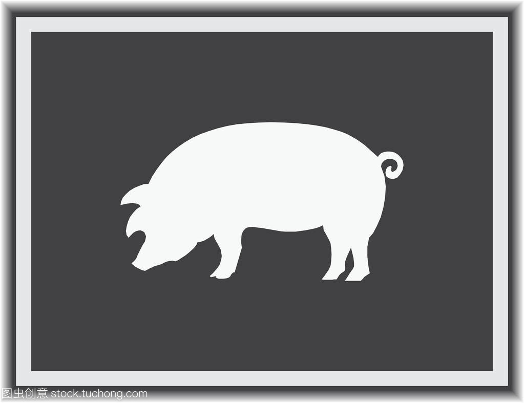 猪的图标。猪肉图标。猪矢量图