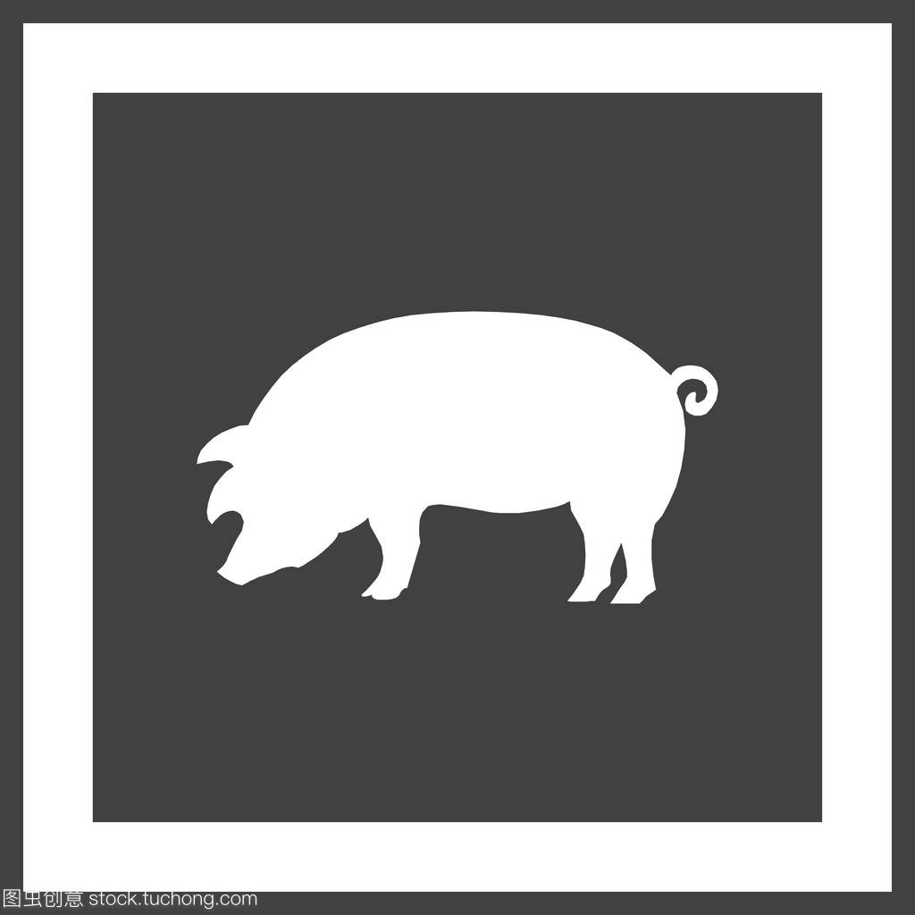 猪的图标。猪肉图标。猪矢量图